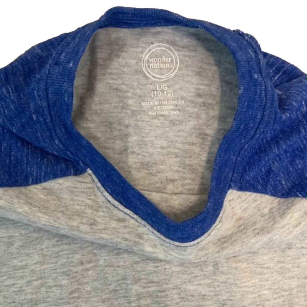 Wonder Nation Blue Gray Short Sleeve Shirt Size L (10/12) - Picture 4 of 5